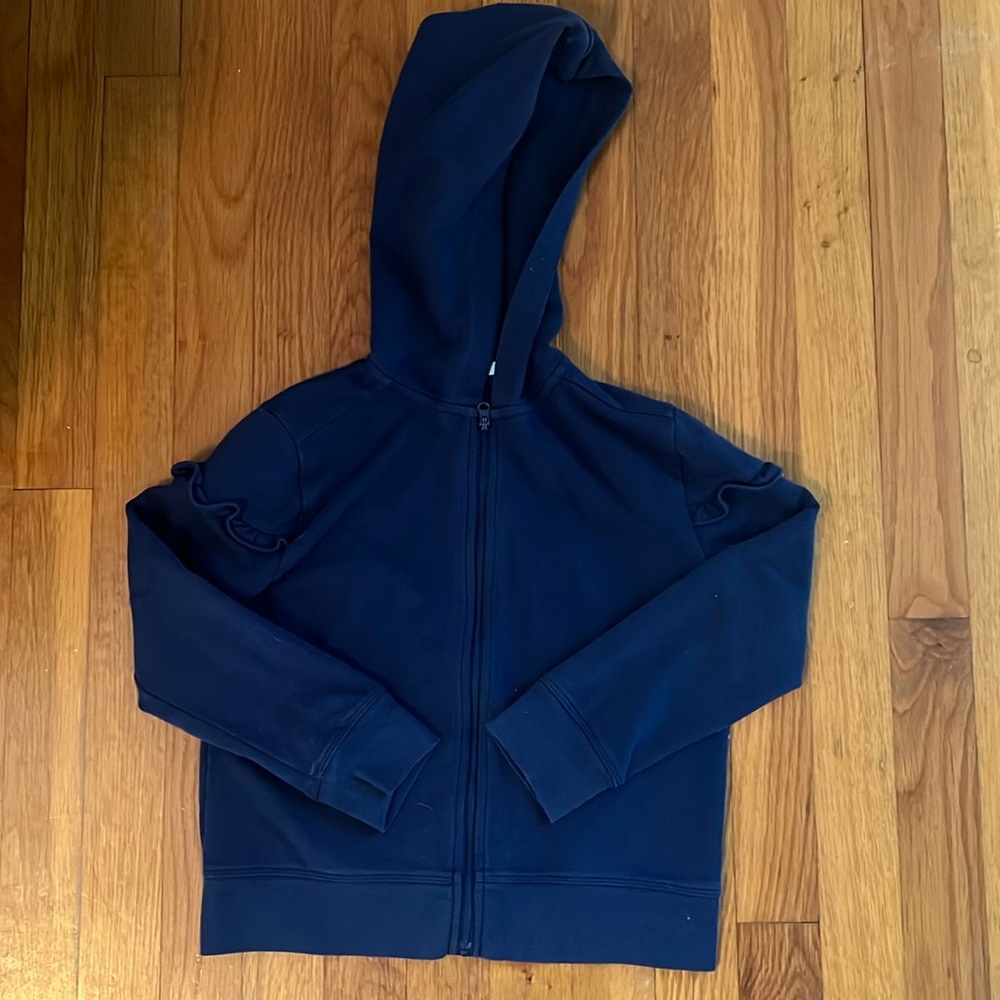 Crewcuts, girls blue zip-up sweatshirt. Size 6-7.